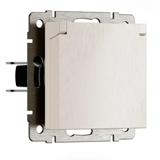 Изображение Розетка влагозащищенная с заземлением защитной крышкой и шторками N (перламутровый рифленый) W1171213