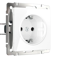 Изображение Розетка с заземлением (белая глянцевая) W1171001